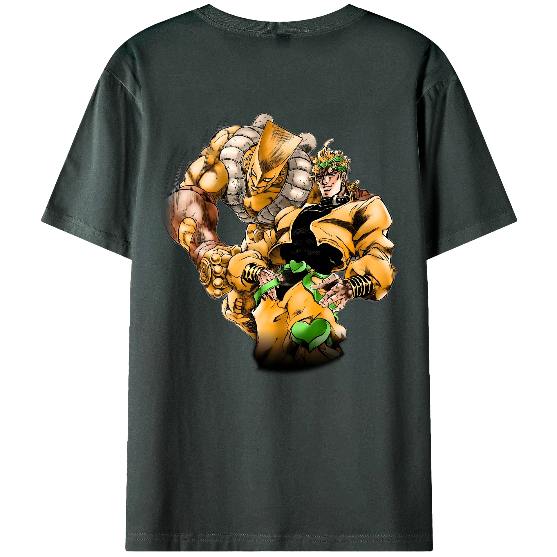 （画像用） ジョジョの奇妙な冒険 ディオ?ブランドー JoJo's Bizarre Adventure Dio Brando 綿100％ メンズ半袖Tシャツ（バックプリント） 通気性